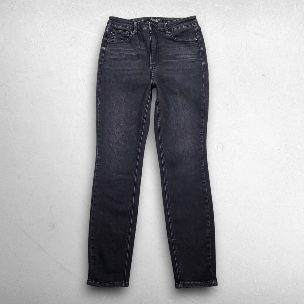 Judy Blue Skinny Jeans Women Jr 11/30 Black Stretch High Rise Grunge Minimalist